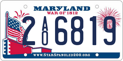 MD license plate 2AO6819