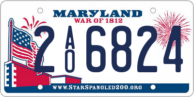 MD license plate 2AO6824