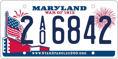 MD license plate 2AO6842