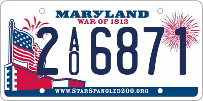 MD license plate 2AO6871