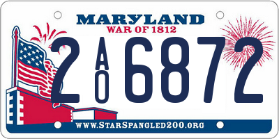 MD license plate 2AO6872