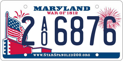 MD license plate 2AO6876