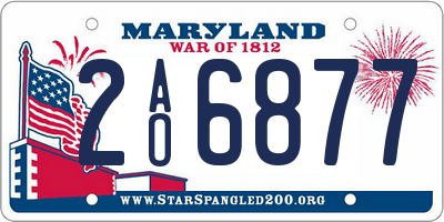 MD license plate 2AO6877