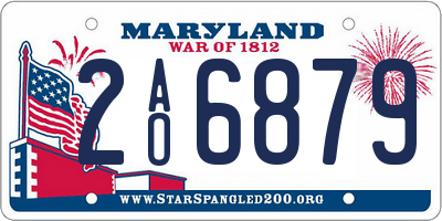 MD license plate 2AO6879