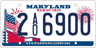 MD license plate 2AO6900