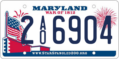 MD license plate 2AO6904