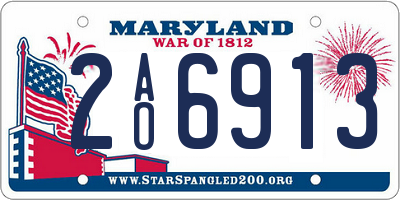 MD license plate 2AO6913