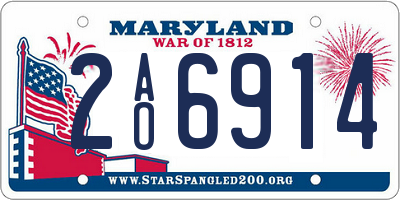 MD license plate 2AO6914