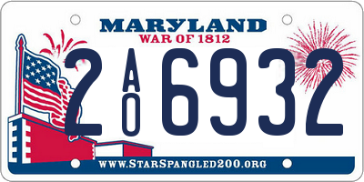 MD license plate 2AO6932