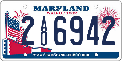MD license plate 2AO6942