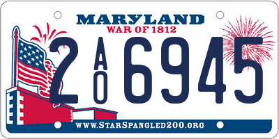 MD license plate 2AO6945
