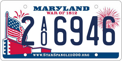 MD license plate 2AO6946