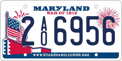 MD license plate 2AO6956