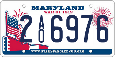 MD license plate 2AO6976