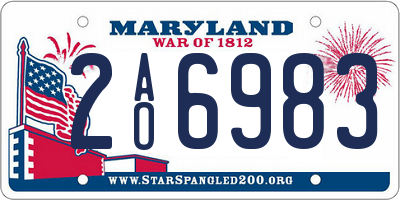 MD license plate 2AO6983
