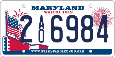 MD license plate 2AO6984