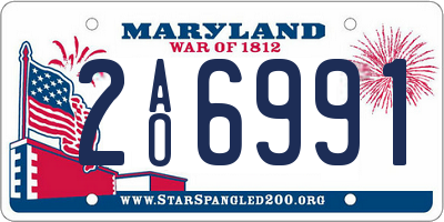 MD license plate 2AO6991