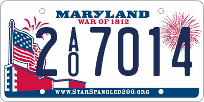 MD license plate 2AO7014