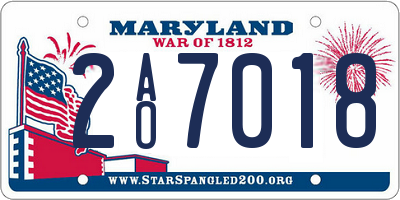 MD license plate 2AO7018