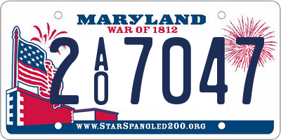 MD license plate 2AO7047