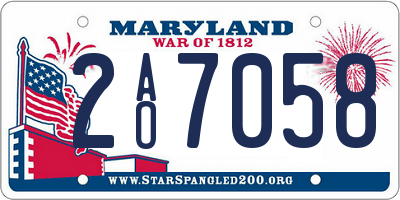 MD license plate 2AO7058