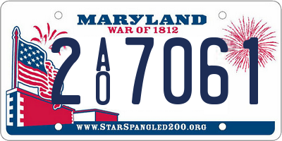 MD license plate 2AO7061