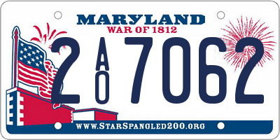 MD license plate 2AO7062