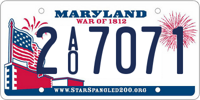 MD license plate 2AO7071