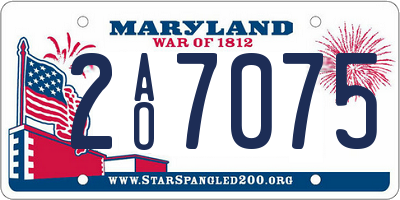 MD license plate 2AO7075