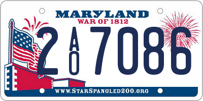 MD license plate 2AO7086