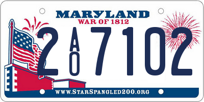 MD license plate 2AO7102