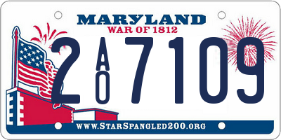 MD license plate 2AO7109