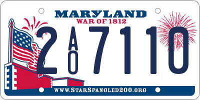 MD license plate 2AO7110