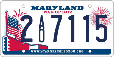 MD license plate 2AO7115