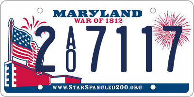 MD license plate 2AO7117