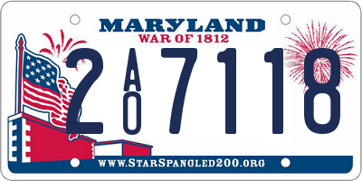 MD license plate 2AO7118