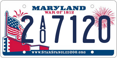 MD license plate 2AO7120