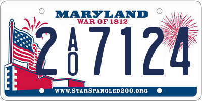 MD license plate 2AO7124