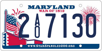 MD license plate 2AO7130