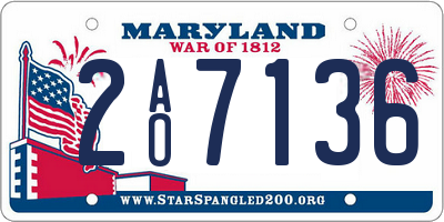 MD license plate 2AO7136