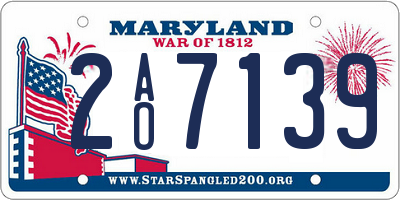 MD license plate 2AO7139