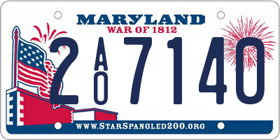 MD license plate 2AO7140