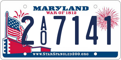 MD license plate 2AO7141