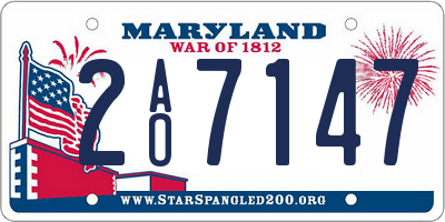 MD license plate 2AO7147