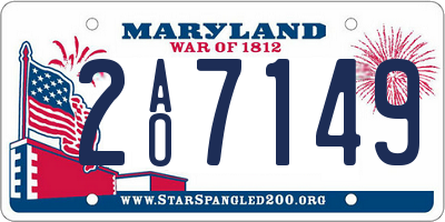 MD license plate 2AO7149