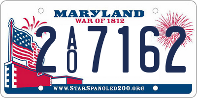 MD license plate 2AO7162