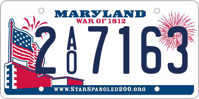 MD license plate 2AO7163