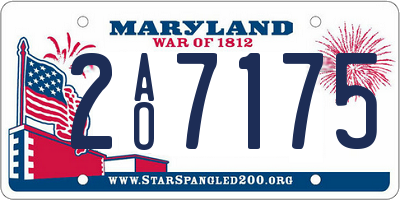 MD license plate 2AO7175