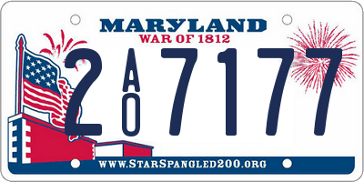 MD license plate 2AO7177