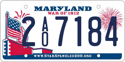 MD license plate 2AO7184